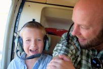 Harald och J i helikoptern