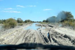 lerig väg i Botswana